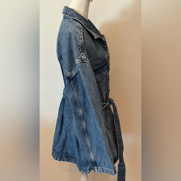 GAP Blue Denim Women's Jacket with Belt - Picture 12 of 14